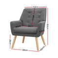 Load image into Gallery viewer, Scandinavian Armchair Upholstered Lounge Accent Chair Couch Sofa Seater Grey
