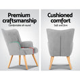 Load image into Gallery viewer, Artiss Armchair and Ottoman - Light Grey