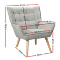 Load image into Gallery viewer, Artiss Armchair Lounge Chair Accent Chairs Sofa Linen Fabric Cushion Seat Grey