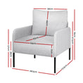 Load image into Gallery viewer, Artiss Armchair Lounge Chair Accent Chair Single Sofa Grey Linen Fabric