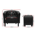 Load image into Gallery viewer, Artiss Armchair Lounge Chair Ottoman Tub Accent Chairs PU Leather Sofa Armchairs Black