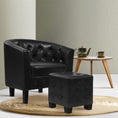 Load image into Gallery viewer, Artiss Armchair Lounge Chair Ottoman Tub Accent Chairs PU Leather Sofa Armchairs Black