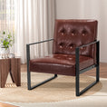 Load image into Gallery viewer, Artiss Armchair Lounge Chair Accent Chairs PU Leather Sofa Brown Metal Frame