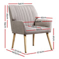 Load image into Gallery viewer, Armchair Lounge Accent Chair Upholstered Couch Seat Sofa Bedroom Seater Beige