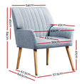 Load image into Gallery viewer, Armchair Lounge Accent Chair Upholstered Couch Seat Sofa Bedroom Seater Beige Blue Grey