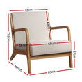 Load image into Gallery viewer, Armchair Upholstered Lounge Chair Accent Couch Sofa Bedroom Beige Wood