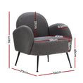 Load image into Gallery viewer, Armchair Upholstered Lounge Chair Accent Couch Sherpa Boucle Sofa Charcoal Bedroom Grey