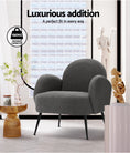 Load image into Gallery viewer, Armchair Upholstered Lounge Chair Accent Couch Sherpa Boucle Sofa Charcoal Bedroom Grey