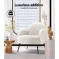 Load image into Gallery viewer, Armchair Upholstered Lounge Chair Accent Couch Sherpa Boucle Sofa White Light Beige Bedroom