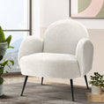 Load image into Gallery viewer, Armchair Upholstered Lounge Chair Accent Couch Sherpa Boucle Sofa White Light Beige Bedroom