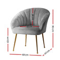 Load image into Gallery viewer, Velvet Armchair Lounge Retro Accent Chair Upholstered Couch Sofa Bedroom Seater Grey