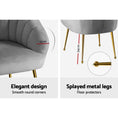 Load image into Gallery viewer, Velvet Armchair Lounge Retro Accent Chair Upholstered Couch Sofa Bedroom Seater Grey