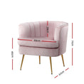 Load image into Gallery viewer, Artiss Armchair Lounge Chair Accent Armchairs Sofa Chairs Velvet Pink Couch