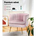 Load image into Gallery viewer, Artiss Armchair Lounge Chair Accent Armchairs Sofa Chairs Velvet Pink Couch