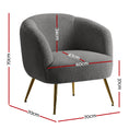 Load image into Gallery viewer, Armchair Upholstered Lounge Chair Accent Chair Sherpa Boucle Sofa Charcoal Couch Bedroom