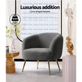 Load image into Gallery viewer, Armchair Upholstered Lounge Chair Accent Chair Sherpa Boucle Sofa Charcoal Couch Bedroom