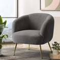 Load image into Gallery viewer, Armchair Upholstered Lounge Chair Accent Chair Sherpa Boucle Sofa Charcoal Couch Bedroom