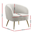 Load image into Gallery viewer, Armchair Upholstered Lounge Chair Accent Chair Sherpa Boucle Sofa White Couch Light Beige Bedroom