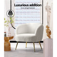 Load image into Gallery viewer, Armchair Upholstered Lounge Chair Accent Chair Sherpa Boucle Sofa White Couch Light Beige Bedroom