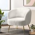 Load image into Gallery viewer, Armchair Upholstered Lounge Chair Accent Chair Sherpa Boucle Sofa White Couch Light Beige Bedroom