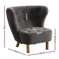 Load image into Gallery viewer, Armchair Lounge Accent Chair Upholstered Couch Sofa Bedroom Seater Charcoal