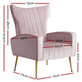 Load image into Gallery viewer, Artiss Armchair Lounge Chair Accent Armchairs Chairs Velvet Sofa Pink Seat