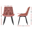 Load image into Gallery viewer, Artiss Set of 2 Starlyn Dining Chairs Kitchen Chairs Velvet Padded Seat Pink