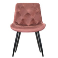Load image into Gallery viewer, Artiss Set of 2 Starlyn Dining Chairs Kitchen Chairs Velvet Padded Seat Pink