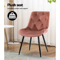 Load image into Gallery viewer, Artiss Set of 2 Starlyn Dining Chairs Kitchen Chairs Velvet Padded Seat Pink