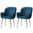 Load image into Gallery viewer, Artiss Set of 2 Kynsee Dining Chairs Armchair Cafe Chair Upholstered Velvet Blue