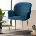Load image into Gallery viewer, Artiss Set of 2 Kynsee Dining Chairs Armchair Cafe Chair Upholstered Velvet Blue