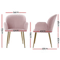 Load image into Gallery viewer, Artiss Set of 2 Kynsee Dining Chairs Armchair Cafe Chair Upholstered Velvet Pink
