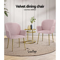 Load image into Gallery viewer, Artiss Set of 2 Kynsee Dining Chairs Armchair Cafe Chair Upholstered Velvet Pink