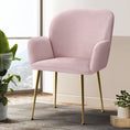 Load image into Gallery viewer, Artiss Set of 2 Kynsee Dining Chairs Armchair Cafe Chair Upholstered Velvet Pink