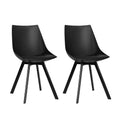Load image into Gallery viewer, Artiss Set of 2 Lylette Dining Chairs Cafe Chairs PU Leather Padded Seat Black
