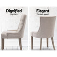 Load image into Gallery viewer, Artiss Set of 2 Dining Chair Beige CAYES French Provincial Chairs Wooden Fabric Retro Cafe