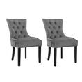 Load image into Gallery viewer, Artiss Set of 2 Dining Chairs French Provincial Retro Chair Wooden Velvet Fabric Grey