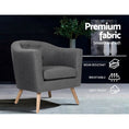 Load image into Gallery viewer, Armchair Tub Chair Single Accent Armchairs Sofa Lounge Fabric Grey