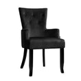 Load image into Gallery viewer, Artiss Dining Chairs French Provincial Chair Velvet Fabric Timber Retro Black
