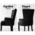 Load image into Gallery viewer, Artiss Dining Chairs French Provincial Chair Velvet Fabric Timber Retro Black
