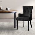 Load image into Gallery viewer, Artiss Dining Chairs French Provincial Chair Velvet Fabric Timber Retro Black