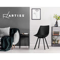 Load image into Gallery viewer, Artiss Set of 2 Lylette Dining Chairs Cafe Chairs PU Leather Padded Seat Black