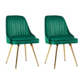 Load image into Gallery viewer, Artiss Set of 2 Dining Chairs Retro Chair Cafe Kitchen Modern Metal Legs Velvet Green