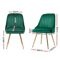 Load image into Gallery viewer, Artiss Set of 2 Dining Chairs Retro Chair Cafe Kitchen Modern Metal Legs Velvet Green