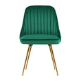Load image into Gallery viewer, Artiss Set of 2 Dining Chairs Retro Chair Cafe Kitchen Modern Metal Legs Velvet Green