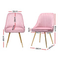 Load image into Gallery viewer, Artiss Set of 2 Dining Chairs Retro Chair Cafe Kitchen Modern Iron Legs Velvet Pink