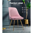 Load image into Gallery viewer, Artiss Set of 2 Dining Chairs Retro Chair Cafe Kitchen Modern Iron Legs Velvet Pink