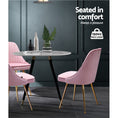 Load image into Gallery viewer, Artiss Set of 2 Dining Chairs Retro Chair Cafe Kitchen Modern Iron Legs Velvet Pink