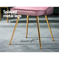 Load image into Gallery viewer, Artiss Set of 2 Dining Chairs Retro Chair Cafe Kitchen Modern Iron Legs Velvet Pink