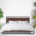 Load image into Gallery viewer, Milano Decor Azure Bed Frame With Headboard Black Wood Steel Platform Bed - King - Black